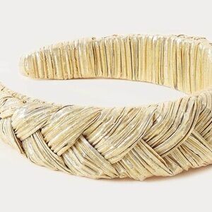 ISO! Loeffler Randall Metallic Braided Headband in Gold